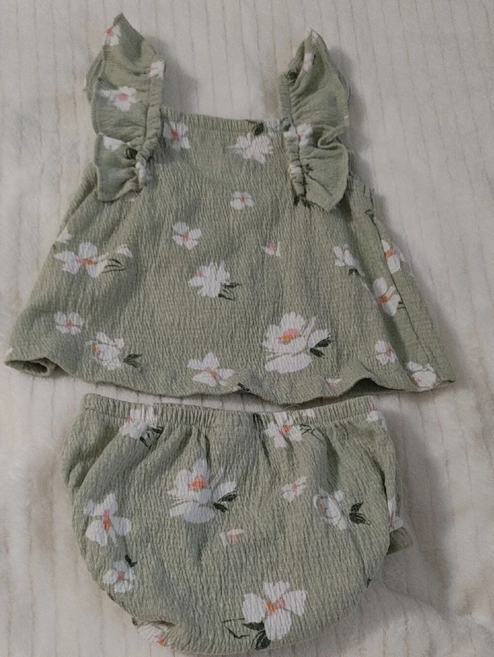 Carters ruffle sage pink